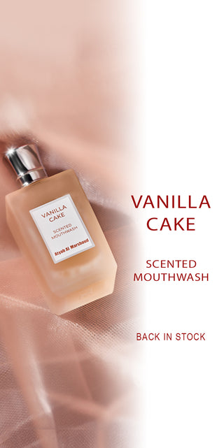 Vanilla Cake Scented Mouthwash Banner Image Mobile - Atyab Al Marshoud